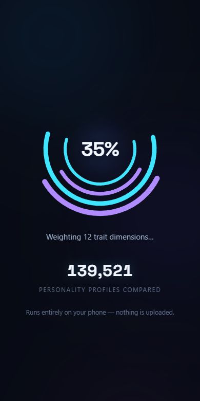 The app comparing personality profiles